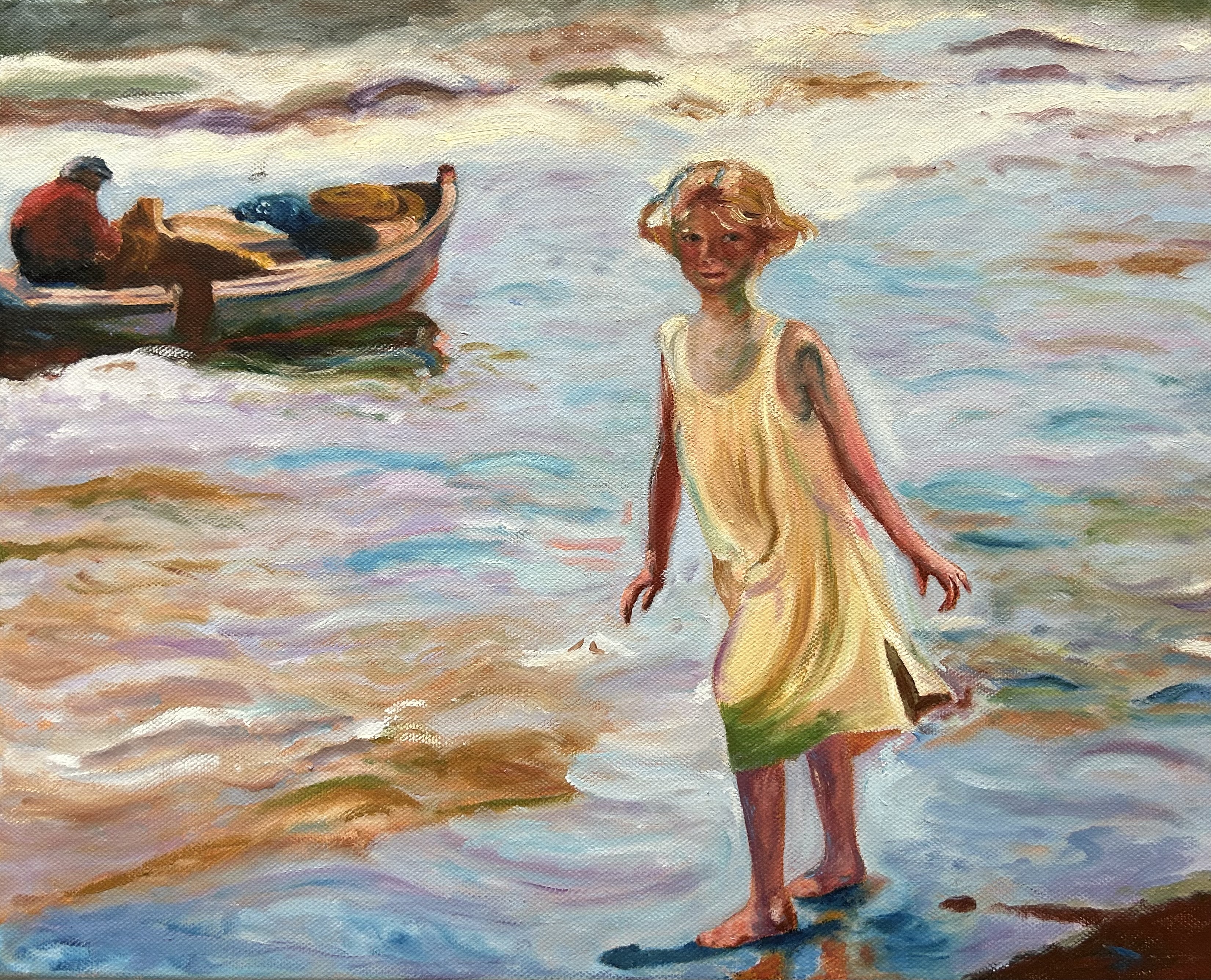 Fillette au Bord de l'Eau